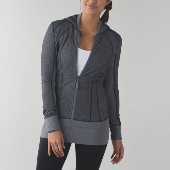 lululemon athletica Jackets & Blazers - Lululemon Daily Practice Jacket Heathered Herringbone Heathered Slate Sz 2